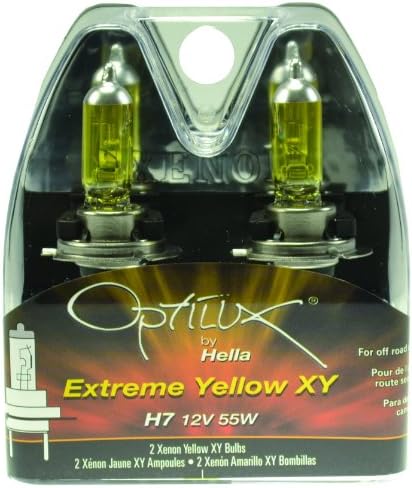 HELLA H71070702 Optilux XY Series H7 Xenon Yellow Halogen Bulbs, 12V, 55W 2 Pack