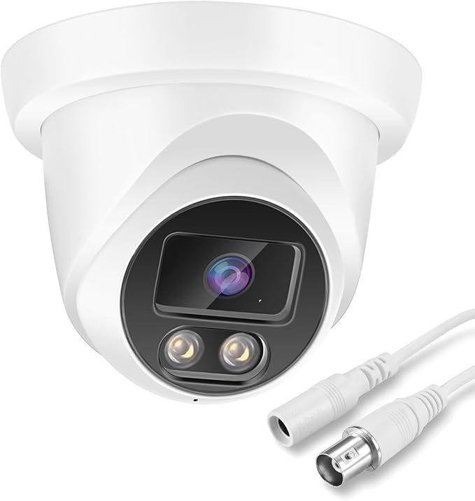 5MP HD CCTV Security Camera TVI/AHD/CVI/CVBS Analog BNC Wired Surveillance Dome Cameras 4-in-1 Indoor/Outdoor Waterproof 110° Wide Angle,2.8mm Lens IR Night Vision.Sphere Metal Compatible with DVR