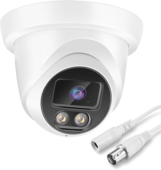 5MP HD CCTV Security Camera TVI/AHD/CVI/CVBS Analog BNC Wired Surveillance Dome Cameras 4-in-1 Indoor/Outdoor Waterproof 110° Wide Angle,2.8mm Lens IR Night Vision.Sphere Metal Compatible with DVR