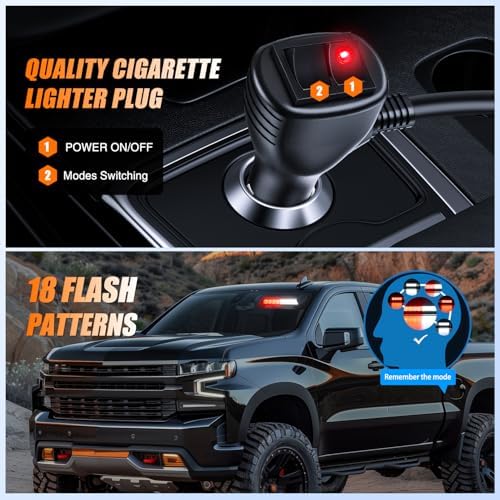 Nilight 8LED Red White Traffic Advisor Strobe Light Bar Hazard Safety