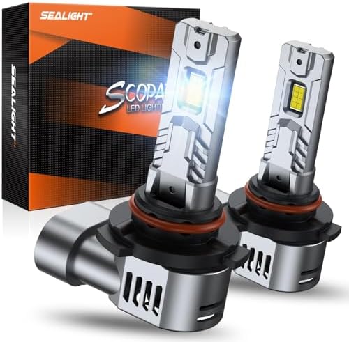 SEALIGHT 9006/HB4 LED Bulbs, 80,000LM 1500% Super Bright 6500K Cool White, 1:1 Mini Size Wireless Fog Light Bulbs with Copper Tube Cooling, CANBUS Ready Plug-N-Play, Pack of 2