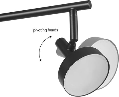 Globe Electric 64000007 19" 3-Light 22.5W Dimmable LED Integrated Track Lighting, Matte Black, Lighting for Kitchen, Bathroom, Bedroom, or Dining Room, Living Room Ceiling Lights, Light Fixture
