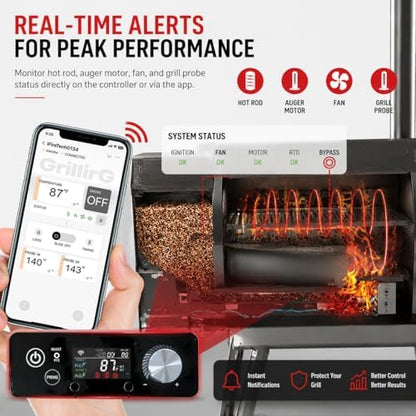 Smart WiFi PID Pellet Grill Controller Replacement with App & Digital Display, Upgraded Thermostat Panel Compatible with Pit Boss 440-1600 Navigator Sportsman Competition Onyx Pro Series