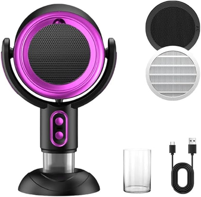 Portable Smoke Away Fan Machine for Indoor, Rechargeable Air Extractor Mini Desktop Catcher Filter Eliminator, Travel Smokes Purifier Filters for Effectively Removes Smoke and Odors(Purple)