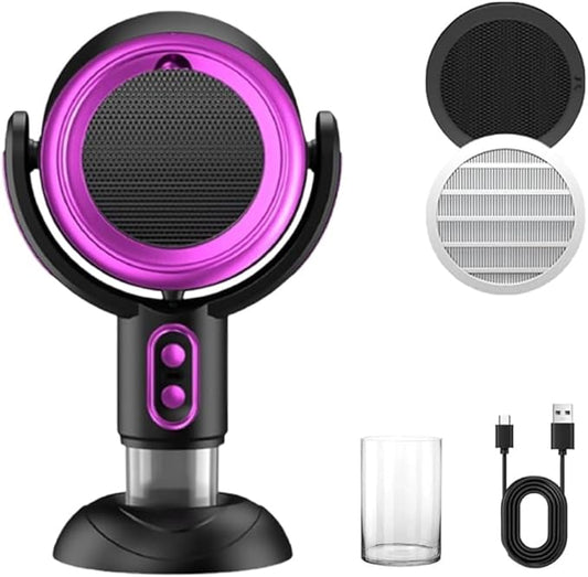 Portable Smoke Away Fan Machine for Indoor, Rechargeable Air Extractor Mini Desktop Catcher Filter Eliminator, Travel Smokes Purifier Filters for Effectively Removes Smoke and Odors(Purple)