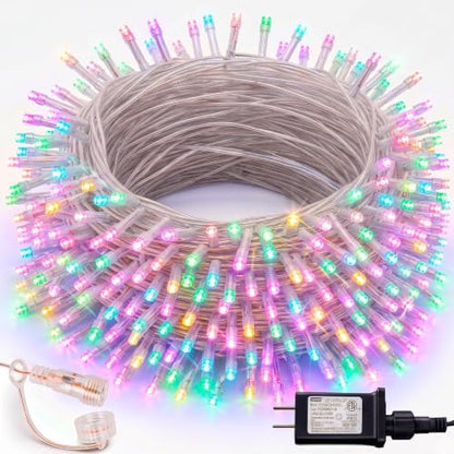 Dazzle Bright 300 LED Easter String Lights, 100 FT Colorful Connectable Waterproof String Lights Clear Wire with 8 Modes, Easter Decorations for Indoor Outdoor Party Yard Garden (Pastel)