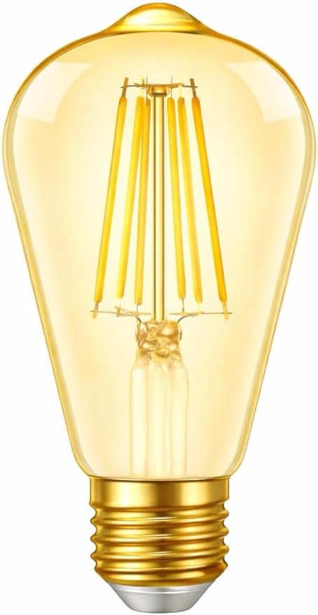Smart Light Bulb Smart Bulbs LED WiFi Dimmable Vintage Smart Bulb ST19 Vintage Filament Smart Bulb E26 Base Soft Warm Amber No Hub Required