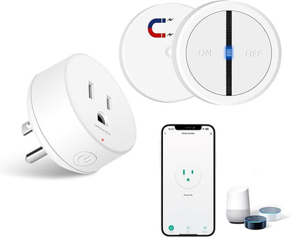 Greencycle Smart Wireless Remote Control Outlet Plug,WiFi Outlets for Household,On Off Smart Outlets Switch Compatible with Tuya,Alexa and Google Assistant,Timer Outlet,No Wiring,White