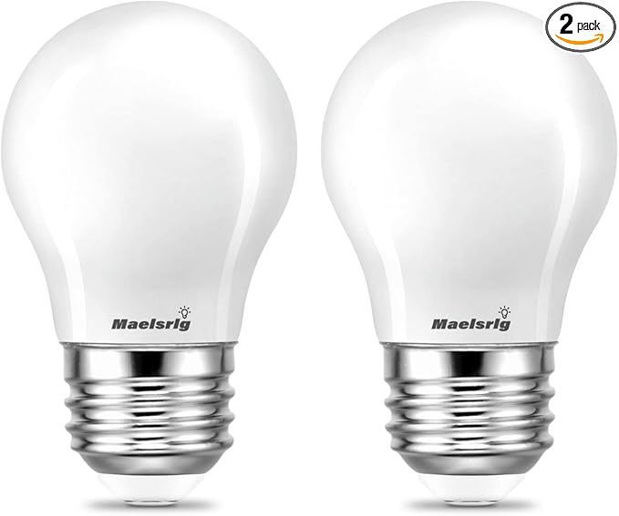 Maelsrlg 2W LED Bulb Equivalent 25 Watt Light Bulbs, Dimmable, Soft White 2700K, E26 Base, Low Watt LED Bulbs for Home Bedroom, 200LM, A15 Frosted, Pack of 2