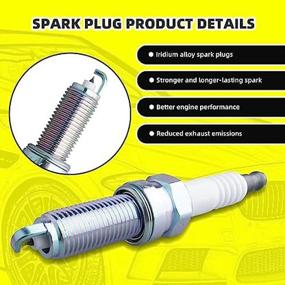 Set of 4 Ignition Coils Pack UF816 27300-2E601 & 4 PCS Iridium Spark Plugs