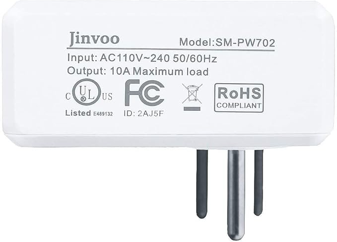 Jinvoo Matter Smart Outlet 16A 2 AC Individual switches 1 USB Charger Works with Philips HUE SmartThings Echo Google Assistant hub Required