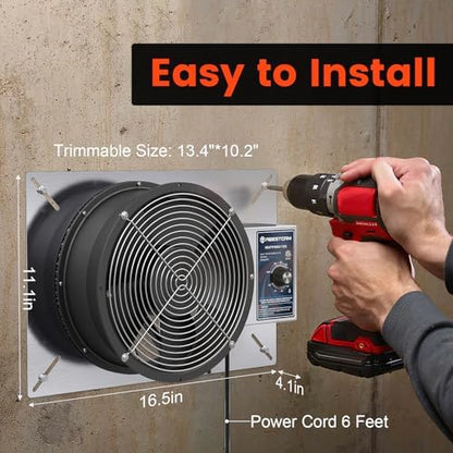Abestorm 720 CFM Crawlspace Ventilation Fan with Humidistat 10 Inch