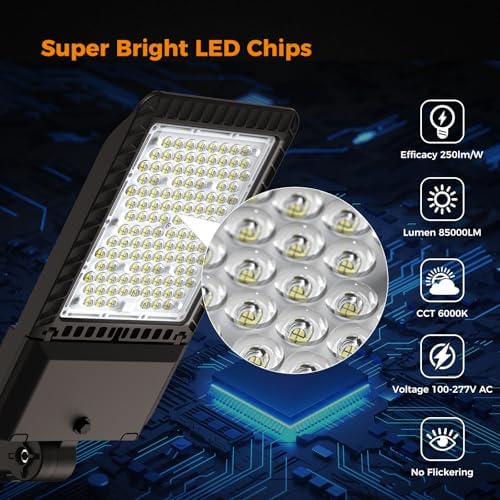 AIKVSXER 340W LED Parking Lot Light 85000LM Outdoor Street Lights 1 Pack