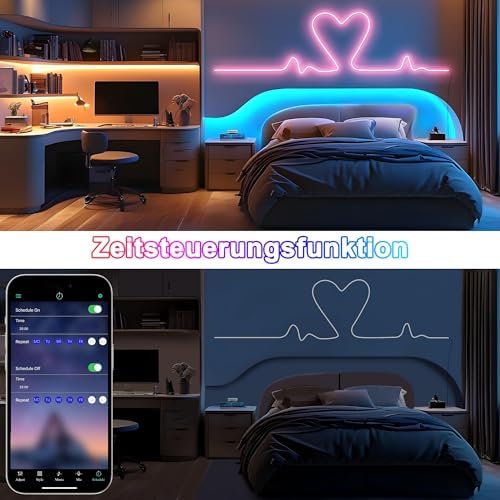 Cozylady RGB Neon Light LED Rope Light,Waterproof Bluetooth APP Remote Control Music Sync Strip Light,24V Flexible DIY Silicone Light for Bedroom Home Indoor Outdoor Decoration (120ft-36M)