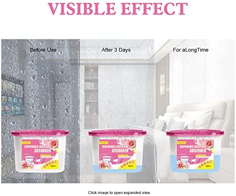 CANAGER Moisture Absorber Box, Lemon Rose-6 packs, Dehumidifier for Closet, Bedroom and Kitchen, Odor Eliminator,Moisture Absorber 12.5 oz.
