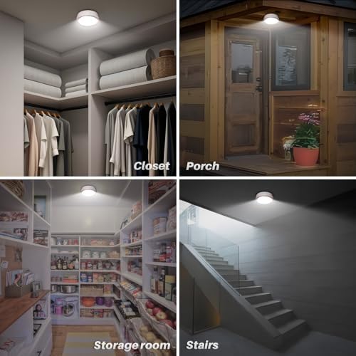 STAR-SPANGLED 6.3” Motion Sensor Ceiling Light Indoor AA/D Battery Operated