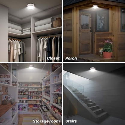 STAR-SPANGLED 6.3” Motion Sensor Ceiling Light Indoor AA/D Battery Operated