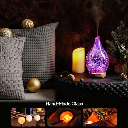 Porseme Essential Oil Diffuser 150ml Handmade Glass Diffuser 6H Runtime