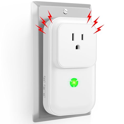 Power Failure Alarm, 120dB Power Outage Alarm for Freezer, Extender Socket | Power Outage Monitor, LED Indicator, Power GFCI Circuit Failed Detector, Ideal for Home, Garage, Basement