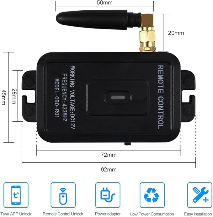 Premium Smart APP Unlocking Access Control System Kit, Simplified Wiring Door Lock Set, with Remote Controllers / 380lbs Magnetic Lock/DC 12V Power Adapter, Lock Delay Time Adjustable