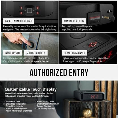 VAULTEK Smart Station™ Biometric Smart Safe with Built-in Wireless Phone Charger + Auto Open Drawer + WiFi Safe Management (WiFi + Biometric) (Black)