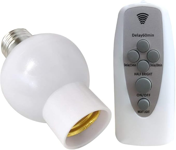Lamp Bases E27 Screw Sokcet Smart Remote Control Lamp Holder Support Dimming & Timing for AC85-265V LED Lamp Night Light - (Color: White; Base Type: E27)