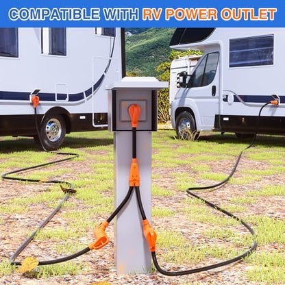 Nilight 30 Amp RV Y Splitter Adapter Cord 10 AWG NEMA TT-30P TT-30R