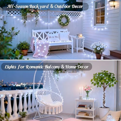 JMEXSUSS USB White Fairy Lights Plug in, 33ft 100 LED Twinkle Lights Indoor