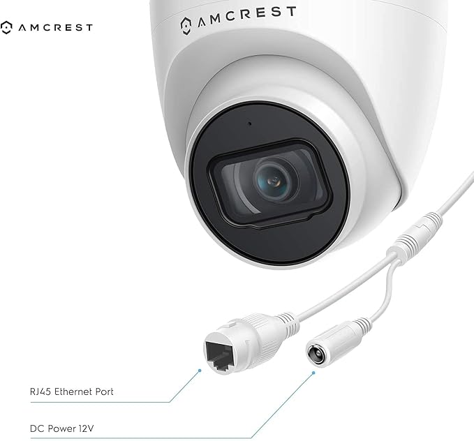 Amcrest 5MP POE Security Camera System Outdoor, 8CH POE NVR, 4pcs 5MP Turret Cameras, IP67 Metal Turret IP Cameras, Built in Mic, Pre-Installed 2TB Hard Drive, NV4108E-IP5M-T1179EW4-2TB