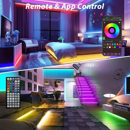 Ledagic Led Lights for Bedroom 130ft (2 Rolls * 65ft) Led Lights Music Sync