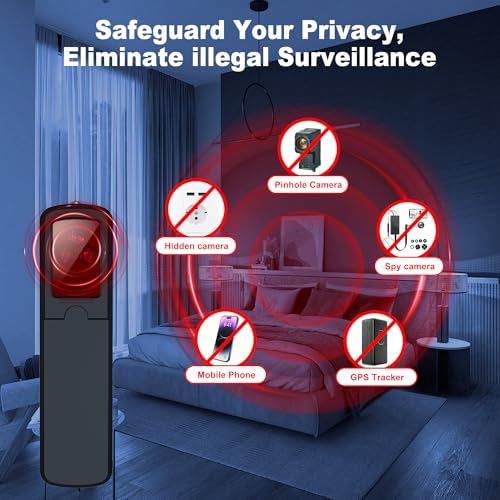 ZHENHAN Hidden Camera Detectors,GPS Tracker Detector & RF Signal (Black)
