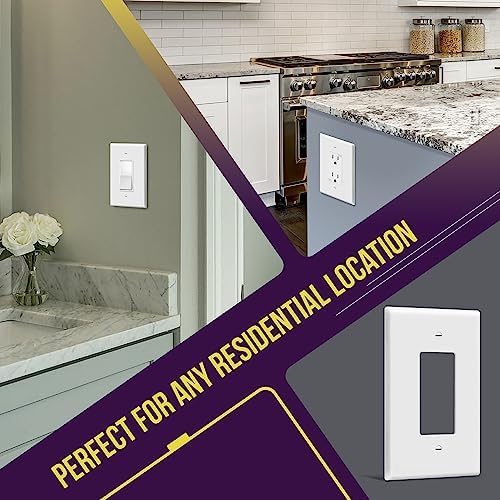 ENERLITES 1-Gang White Oversize Decorator Switch Outlet Wall Plate, 10 Pack