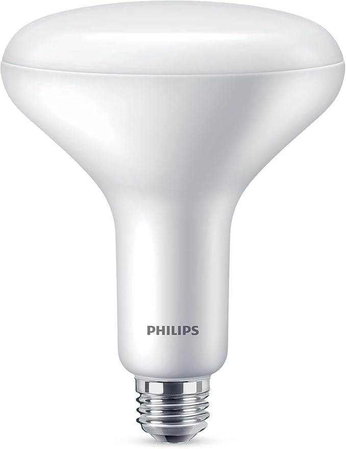PHILIPS LED 65W BR40 4-Pack Ultra Definition Soft White (2700K) 800 Lumen (10W = 65W) Dimmable Frosted Flicker-Free Light Bulbs