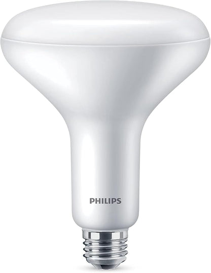 PHILIPS LED 65W BR40 4-Pack Ultra Definition Soft White (2700K) 800 Lumen (10W = 65W) Dimmable Frosted Flicker-Free Light Bulbs