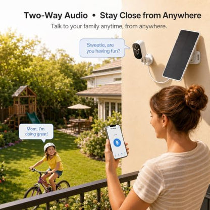 XVIM 2K Solar Camera 2-Pack Wireless Outdoor, PIR Detection & 2-Way Audio