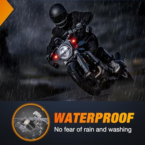 Nilight Motorcycle LED Turn Signal Brake Lights for Harley Honda Red Yellow