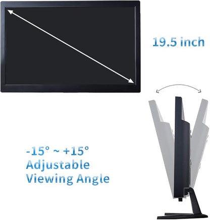 Cocar 19.5" CCTV Monitor - 16:9 1600x900 BNC/YPbPr/VGA/HDMI/Audio In/Out, VESA Wall Mounting TFT LCD Security Camera Monitor for Home Surveillance Systems PC STB DVR