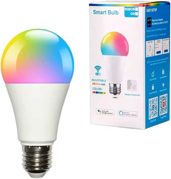 Smart RGB LED Wi-Fi Light Bulb Multicolor Voice Control Alexa Google