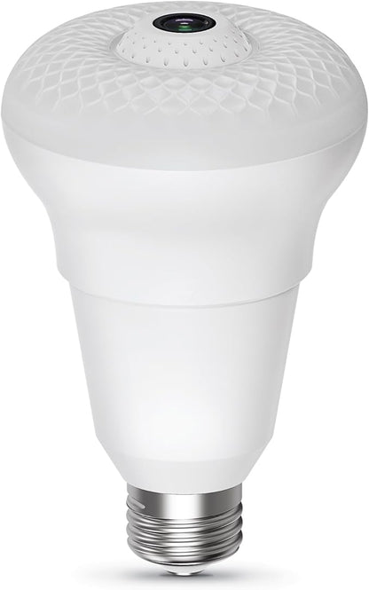 Feit Electric Smart Rotating Light Bulb with Wireless Camera, Motion Sensor, Night Vision, and 2-Way Speaker, 40W Equivalent, E26 Base, 5000K Daylight, 15,000-Hour Lifetime, A450/850/CAMWIFI/LED