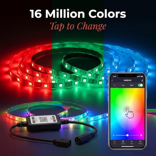 LED Controller with Smartphone App Control, Adjustable Brightness & Speed,5 Second Fast Response, 5-24V Compatible for RGB RGBW Single Color LED Strip, Home Accent Lighting