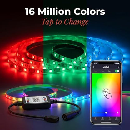 LED Controller with Smartphone App Control, Adjustable Brightness & Speed,5 Second Fast Response, 5-24V Compatible for RGB RGBW Single Color LED Strip, Home Accent Lighting