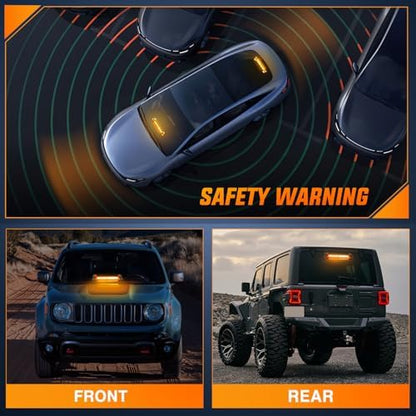 Nilight 12LED Traffic Advisor Strobe Light Bar Amber Hazard Safety