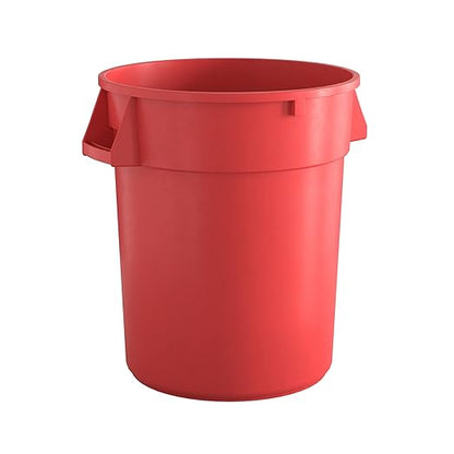 32 Gallon Red Round Commercial Trash Can, Heavy-Duty Food Grade NSF Certified, Perfect for Restaurant, Office, School, Garage, Backyard, Workshop, Warehouse