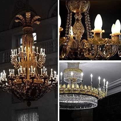 Energetic LED Candelabra Light Bulbs B10, Daylight 5000K, E12 Base, 60 Watt Equivalent Chandelier LED Edison Bulbs, Dimmable, 24 Pack