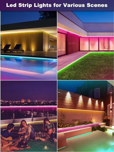 Ledagic Outdoor Led Strip Lights Waterproof, Led Rope Lights 200ft