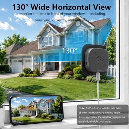 2K 3MP Window Camera with Night Vision, 5GHz & 2.4GHz WiFi Safeview Indoor Camera for Home Security, Anti-Glare Design, Motion/Human Detection, Easy & Quick Setup, 24/7 Recording (Gray, 1 Pack)
