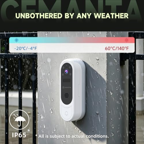 2.5K Video Doorbell Camera Wireless with Chime,Free Cloud Storage