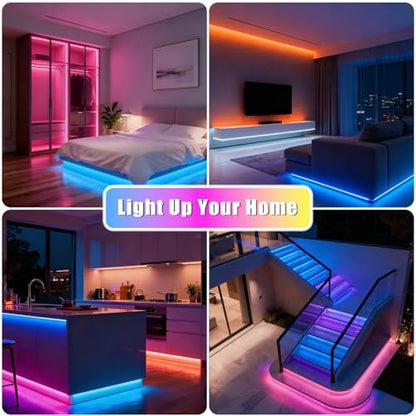 DAYBETTER Smart RGB Led Strip Lights, 150ft Led Lights for Bedroom with App Control, Multicolor Changing Led Light Strips Apply for Home Decor, Living Room, Kitchen, Home Party Decoration