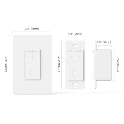 TREATLIFE Smart Dimmer Switch 4 Pack, Single Pole 2.4GHz Wi-Fi Smart Light Switch Works with Alexa and Google Assistant, Neutral Wire Needed, Schedule, Remote Control, FCC Listed