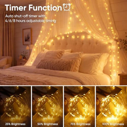 OMIKA Fairy Lights Plug in, 80FT 240 LED Fairy Lights with Remote, 150 Lighting Modes String Lights Indoor, RGB Colors+Warm White Fairy Lights for Bedroom Party Outdoor Decor